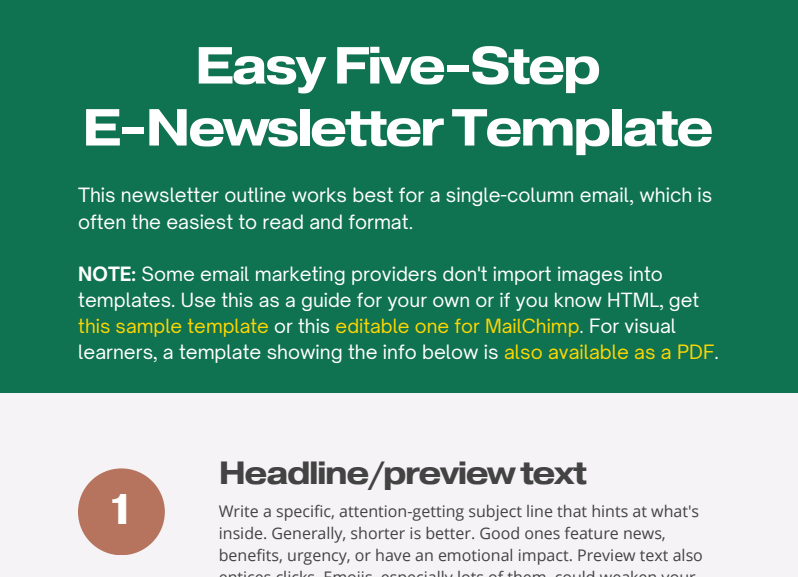 Business e-newsletter template thumbnail (smaller) image.
