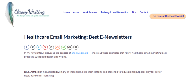 Best E-Newsletters blog.